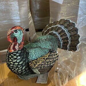 John Derian for Target Beaded Turkey Novelty Plush Pillow - NWT
